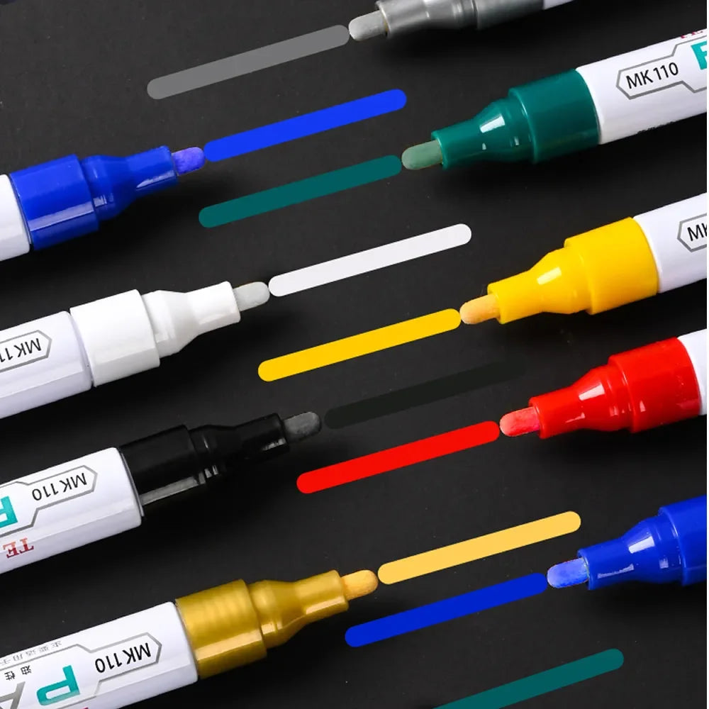 8 Colors Car Scratch Repair Paint Pen Quick Dry Touch Up Paint Repair Pen Waterproof Wheel Tyre Marker Auto Paint Marker Pens