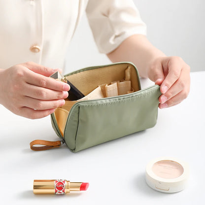 HOMEFISH Women Cosmetic Bag Solid Color Korean Style Makeup Bag Pouch Toiletry Bag Waterproof Makeup Organizer Case Luxury Bag
