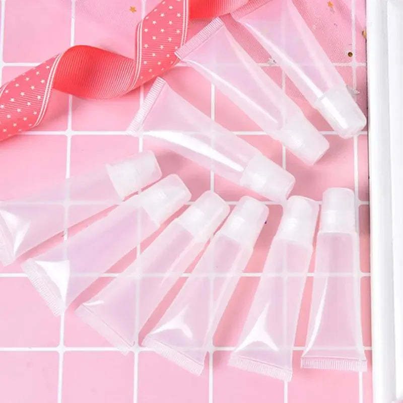 10Pcs 5/10/15ml Cosmetic Soft Tube Lipstick Lip Gloss Refillable Bottle Lip Balm Empty Bottle Plastic Container