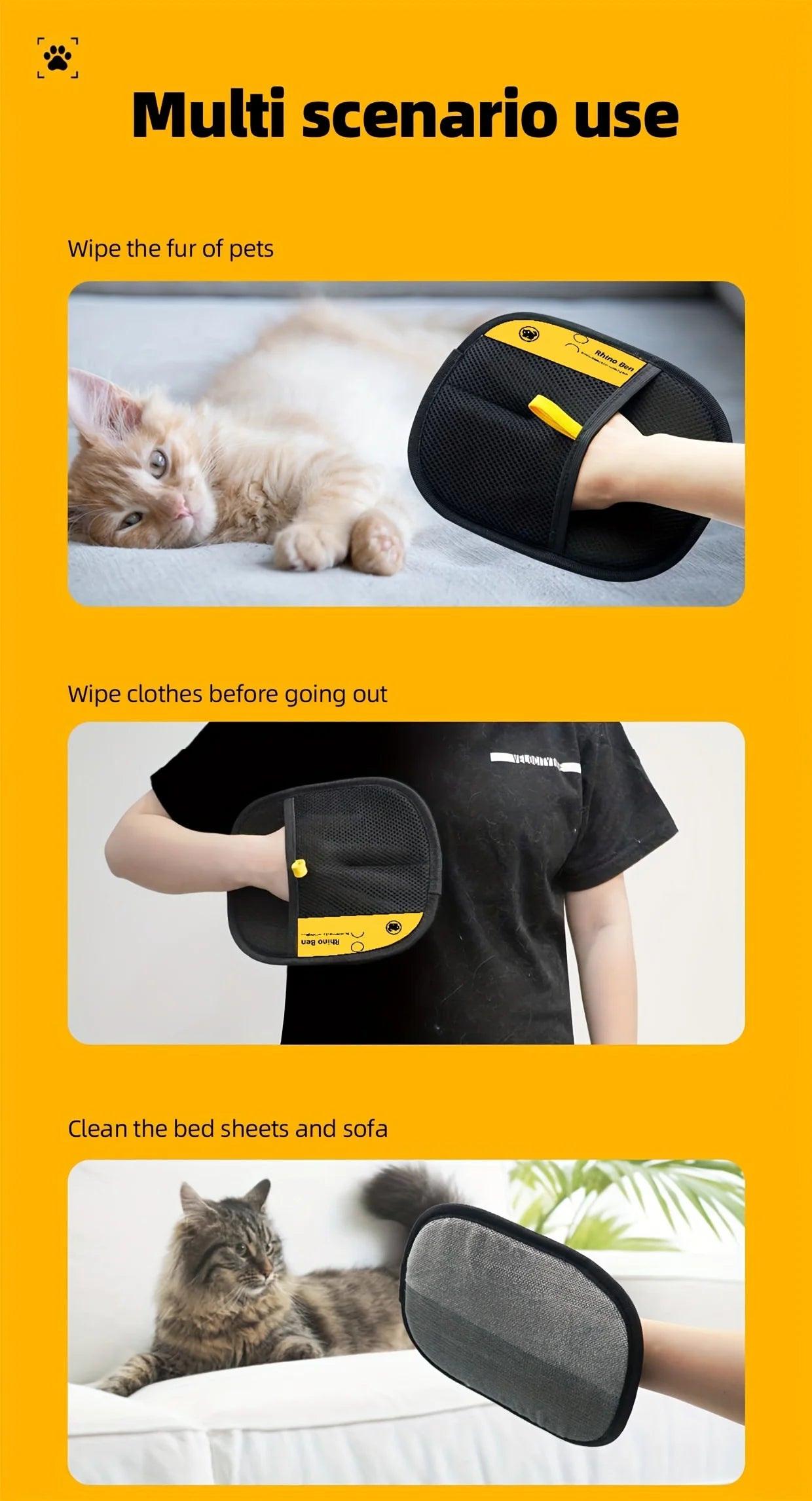 Pet Electrostatic Hair Removal Gloves Are Essential Tools for Grooming and Caring for Cat and Dog Hair Hair Removal Clothes Sofa