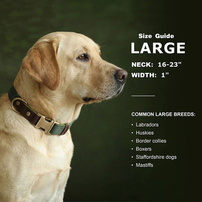 Customized Dog Collar Durable PU Leather Dog Collars Engraved Pet ID Necklace With Metal Buckle for Small Medium Large Dogs Pug