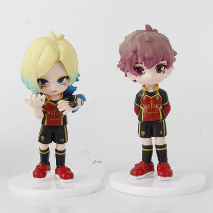 6pcs/set BLUE LOCK Isagi Yoichi Anime Figure Toys Collection Animation Model Cute Version Doll Desktop Ornaments