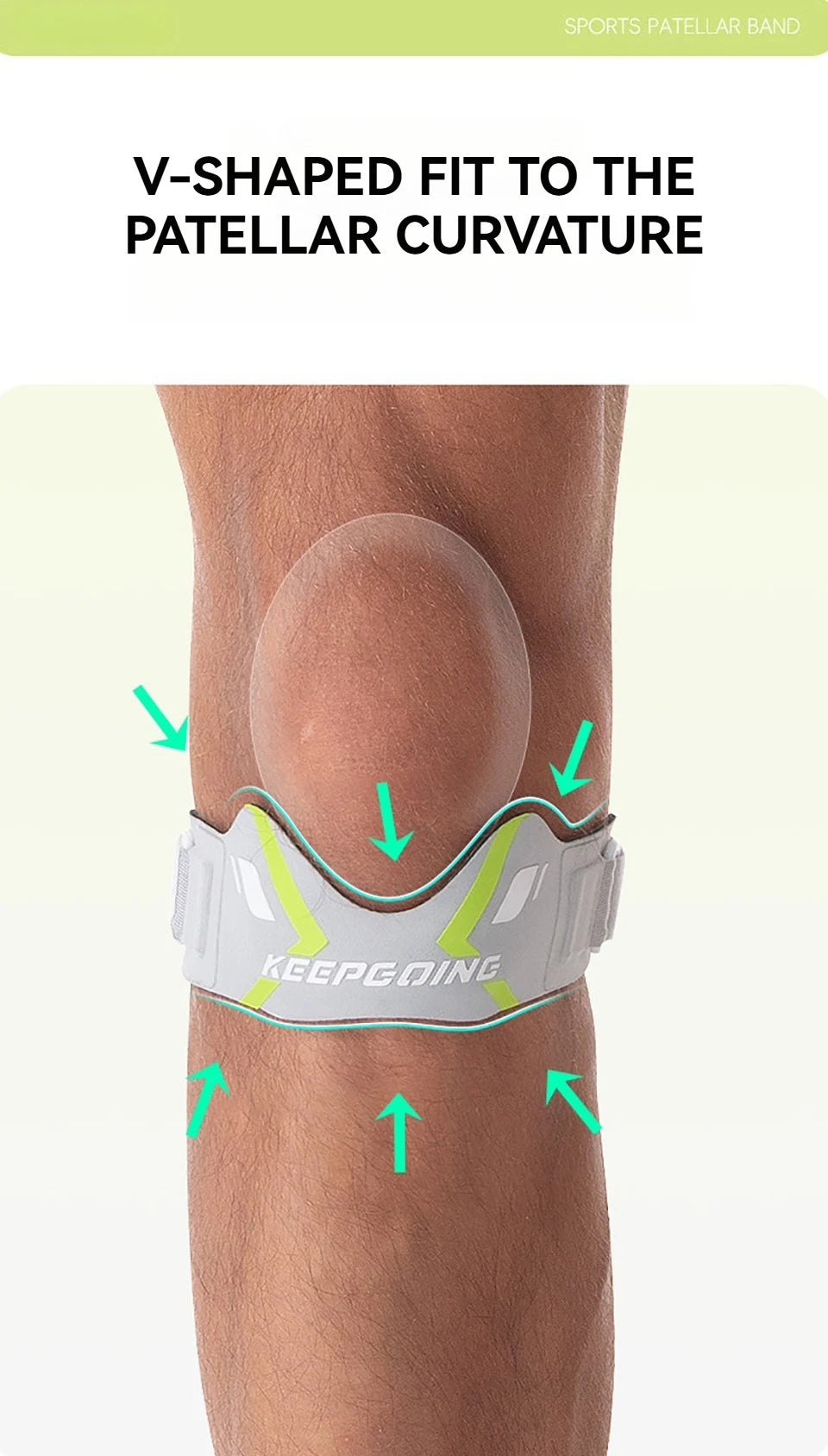 GTUBIKE 1PCS Patella Band Protection Kneecap Knee Tendon Support Strape Brace Adjustable Absorption Compression Pad Basketball