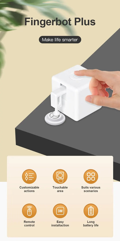 Tuya Zigbee / Bluetooth Fingerbot Plus Robot Button Pusher Switch Bot Smart Home Work With Alexa Google Home Smart Life App