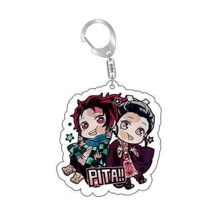 Demon Slayer doll toy Kimetsu No Yaiba Blade of Ghost Keychain Acrylic Pendant Car Key Chain Fans kids Xmas Gift Anime Jewelry