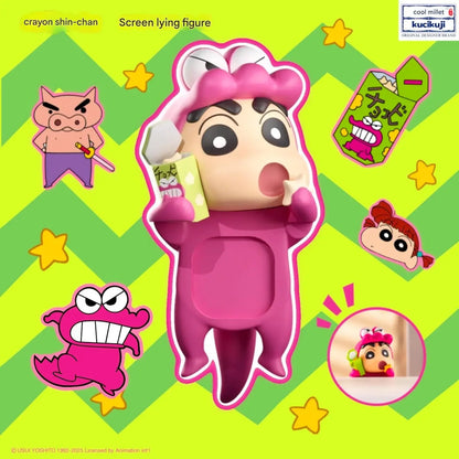 Kucikuji Original Crayon Shin Chan Blind Boxs Toys Kawaii Figures Anime Model Mobile Phone And Computer Screen Car Ornament Toys