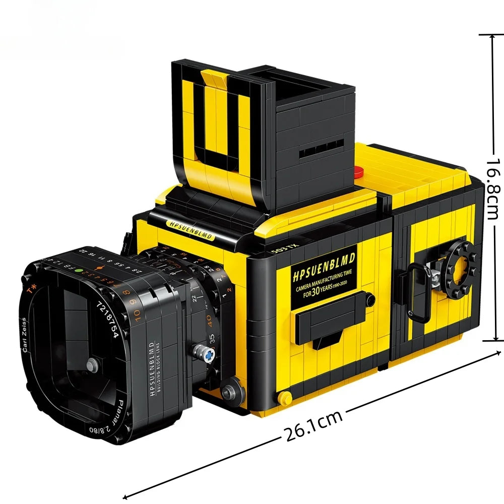 KNEW BUILT Classic Digital Camera Model Mini Brick Toys for Boys Adult Assembly Design Block Kits Classical Collection Projector