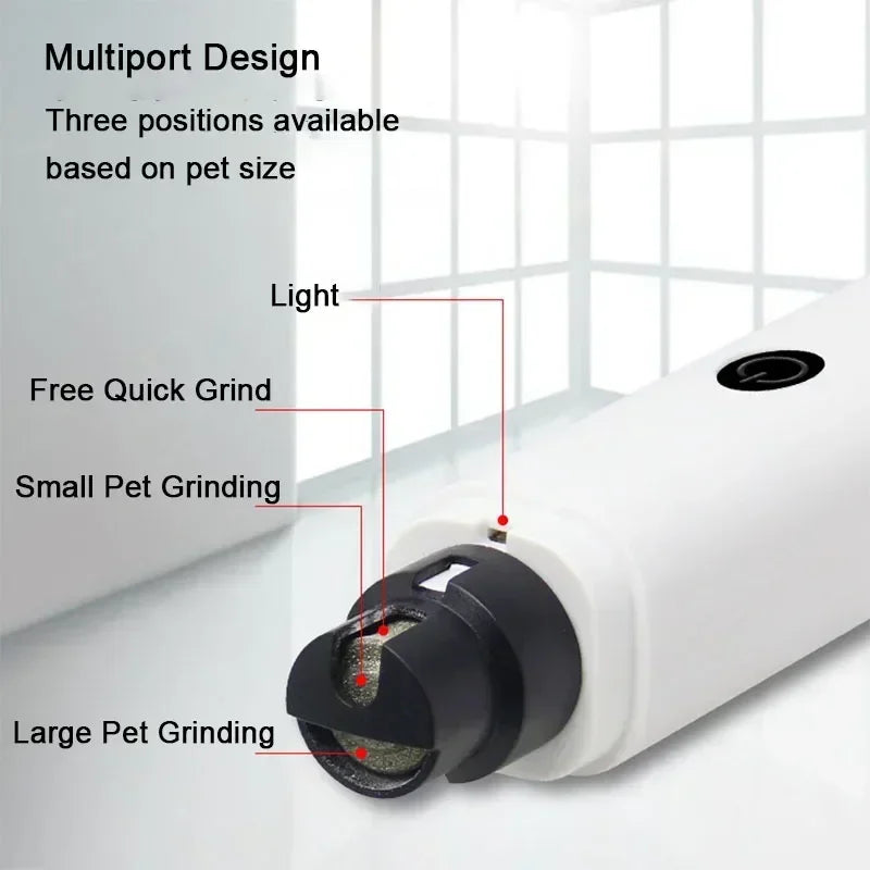 New Electric Dog Nail Clippers Rechargeable USB Charging LED Light Quiet Cat Nail Grinders Pet Paws Nail Grooming Supplies