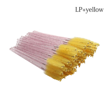 100/200pcs Crystal Eyelash Makeup Brush Eyelashes Extension Microbrush Mascara Applicator Spoolie Brushes Lash Tech Supplies