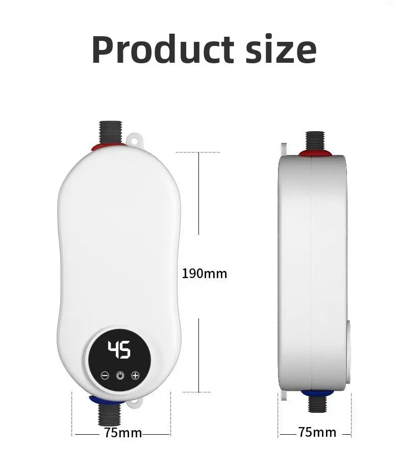 5500W Newest Water Heater Instant Water Heater Tankless Instantaneous Faucet Tap Kitchen Hot Water Crane LED Digital