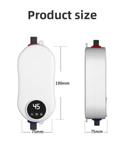 5500W Newest Water Heater Instant Water Heater Tankless Instantaneous Faucet Tap Kitchen Hot Water Crane LED Digital