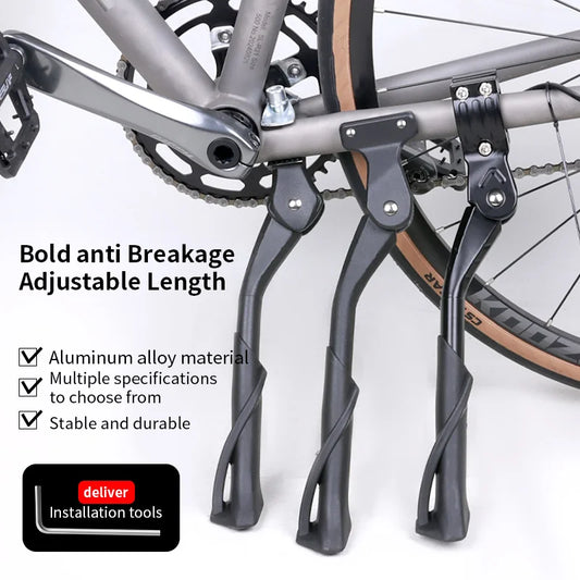 Adjustable Road Bicycle Kickstand High Strength Aluminium Alloy Bike Stand For MTB/Snow/Folding Bike/Electric Vehicle