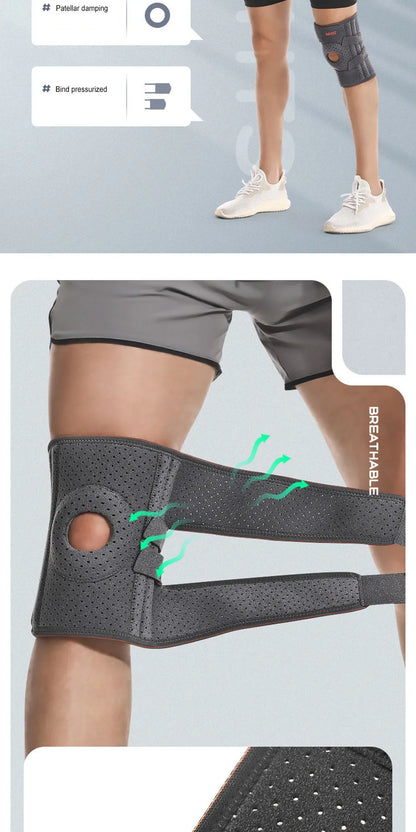 AOLIKES 1PCS NEW Knee Brace with Side Stabilizers & Patella Gel Pads,Knee Support for Cycling,Running,Climbing