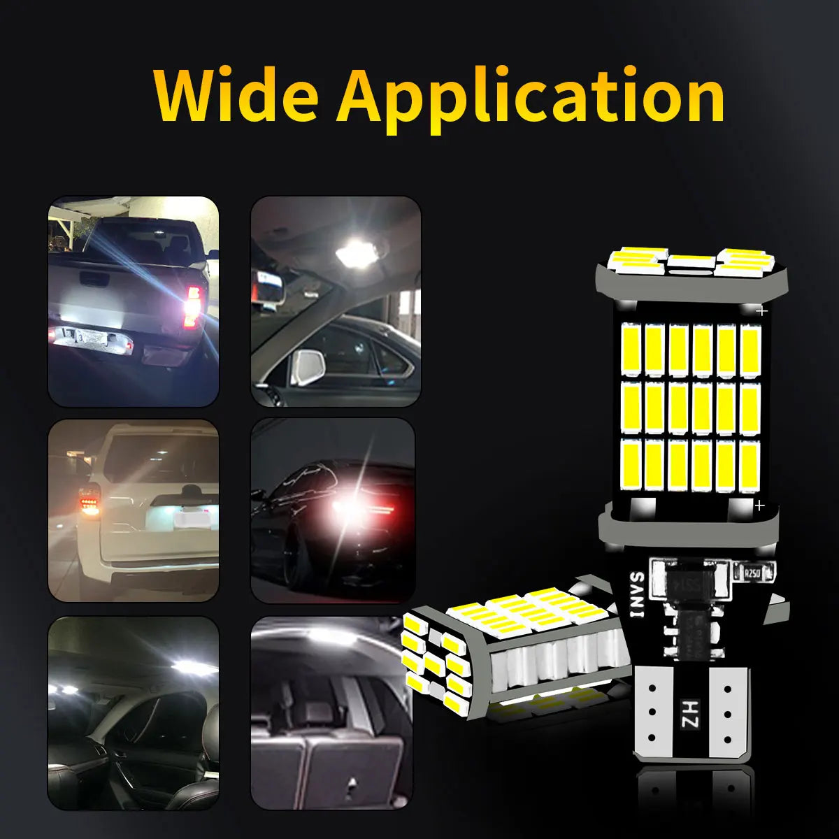 10-pack T15 W16W 921 912 T16 LED high-power ultra-bright bulbs suitable for car turn signal, brake, and reverse light replacemen