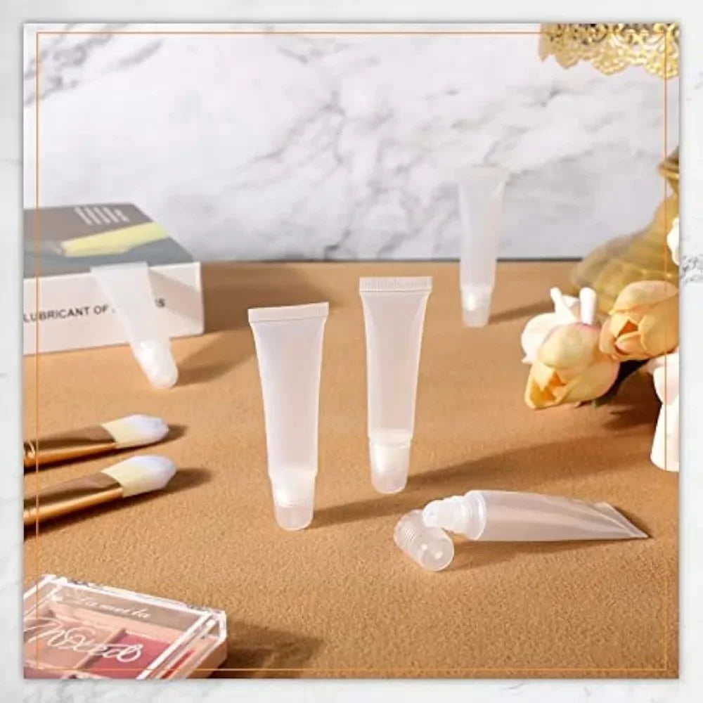 100PCS 5/10/15ML Lipgloss Tubes Wholesale Empty Lipstick Soft Makeup Squeeze Clear Lipgloss Container DIY Lip Gloss Cosmetics
