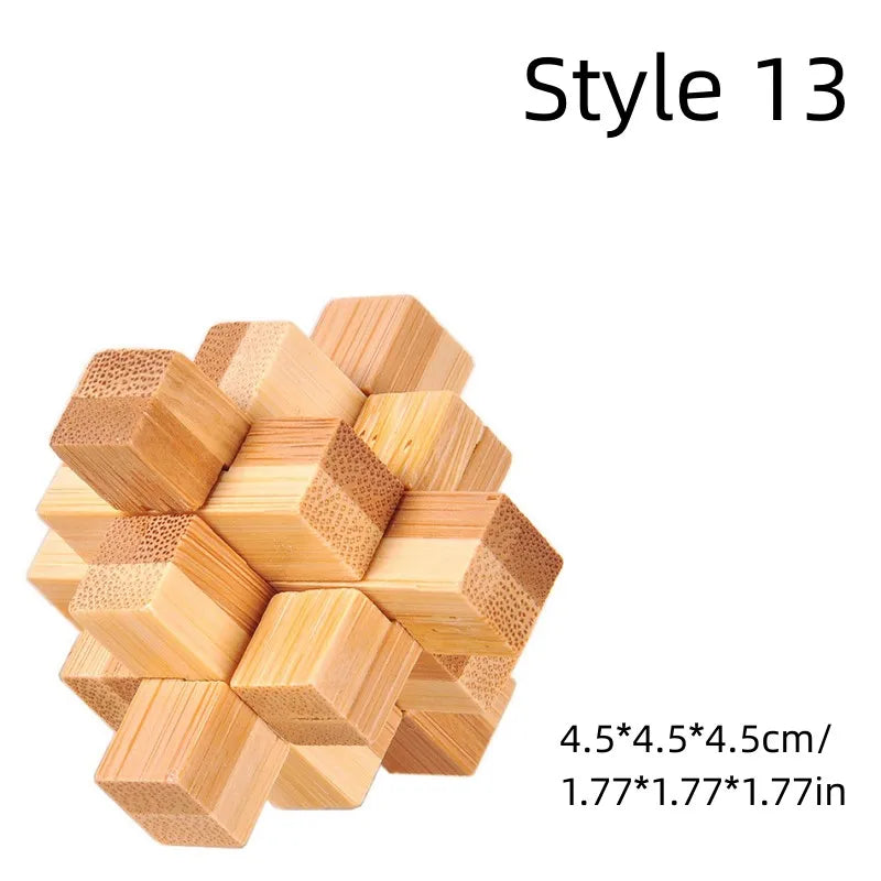 New Wooden Kong Ming Lock Lu Ban Lock IQ Brain Teaser Educational Toy Children Montessori 3D Puzzles Game Unlock Toys Kid Adult