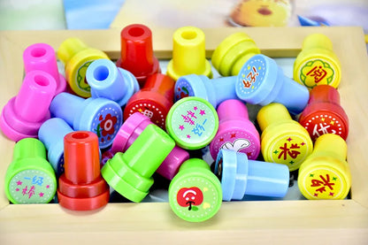 10pcs Assorted Stamps for Self-ink Stamps Toy Stamps Smiley Face Seal Scrapbooking DIY Painting Photo Album Decoration