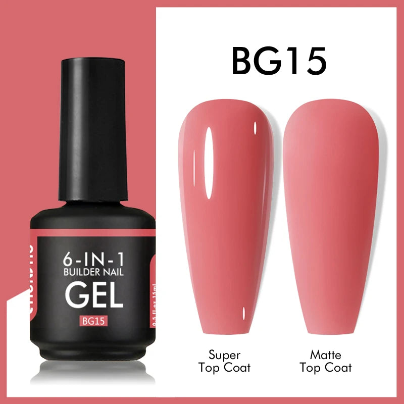 CHUNSHU TPO Free 6 IN 1 Extension UV Gel Polish In A Bottle Builder Nail Gel Rubber Base Coat Semi Permanent Nails Art 15ML