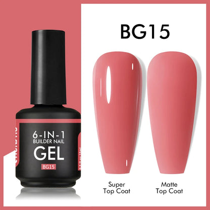 CHUNSHU TPO Free 6 IN 1 Extension UV Gel Polish In A Bottle Builder Nail Gel Rubber Base Coat Semi Permanent Nails Art 15ML