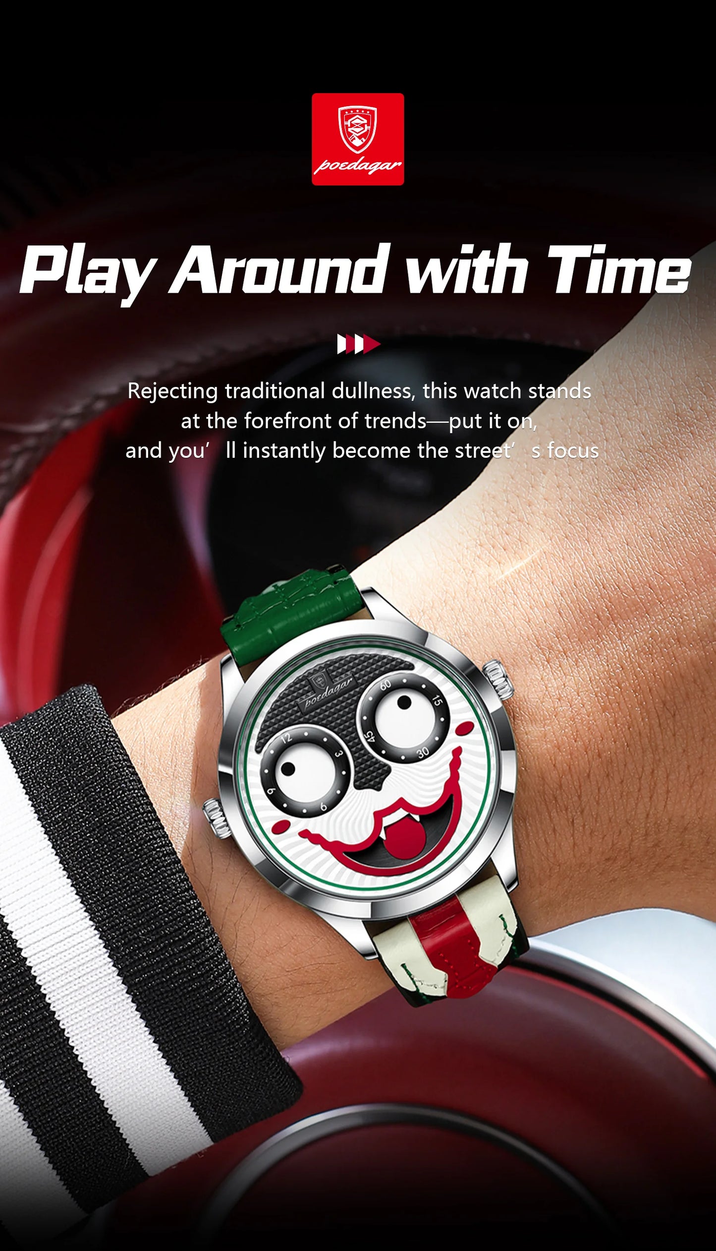 POEDAGAR Original Luxury Watch For Man Waterproof High Quality Male Wristwatch Quartz Leather Sports Fashion Men's Watches Reloj