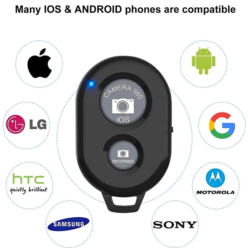 Wireless Bluetooth Camera Remote for Smartphones - Control Your Phone's Camera to Click Photos & Videos Compatible with iPhone &