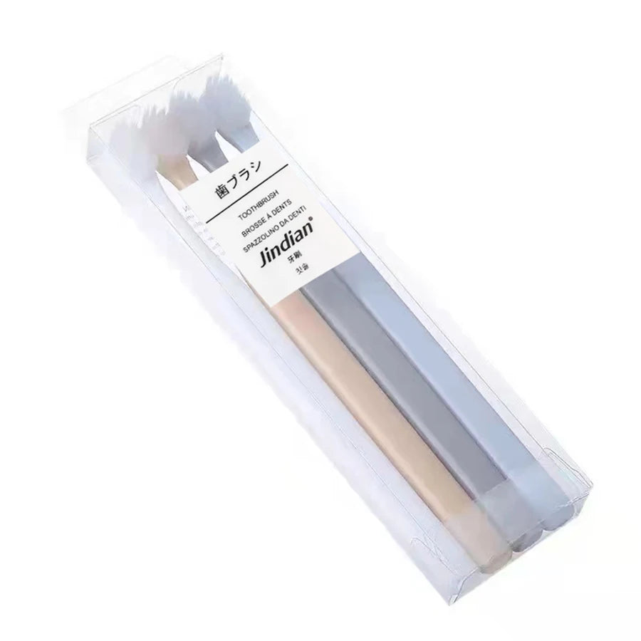 4-pack small head toothbrush, small brush head takes care of gums and mouth to remove stains, couple toothbrush,
