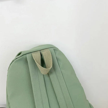 Lightweight Solid Color Backpack for High School Students Multifunctional Casual Bag School Travel Daily Use Simple Design