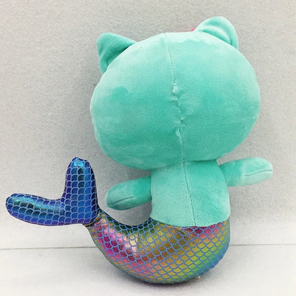 25cm 7-piece Gabby doll house plush toy cartoon stuffed animal mermaid cat mermaid plush doll children's Christmas gift