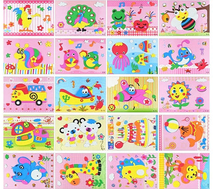 10/20pcs/lot 3D EVA Foam Sticker DIY Cartoon Animal Puzzle for Children Kids Multi-patterns Styles Toys for Children Gift