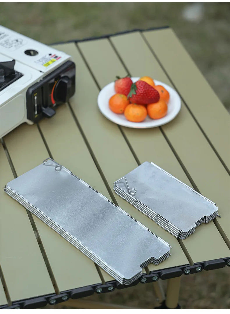 8/9/10 Plates Gas Stove Wind Shield Outdoor Camping Picnic Cooking Burner Windproof Screen Aluminum Alloy Wind Screen