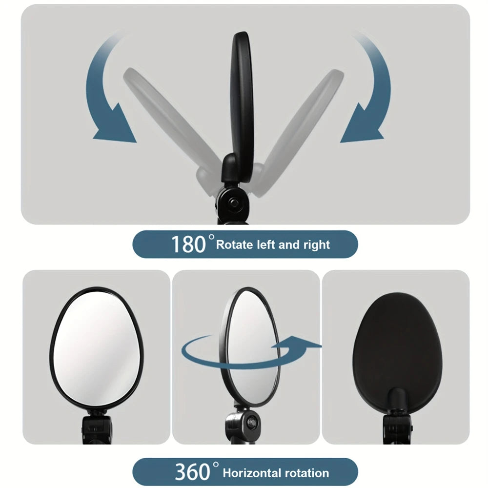 1/2PCS Bicycle Rearview Mirror 360 Degree Adjustable Rotatable Universal Cycling Handlebar Rear View Mirrors for MTB Road Bike