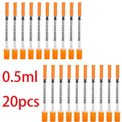 45pcs/20pcs/3pcs 0.5/1ml Disposable Veterinary Syringes with Needles for Pets and Farm Animals
