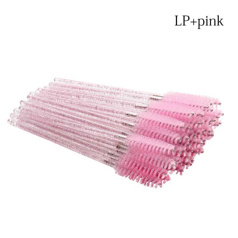 100/200pcs Crystal Eyelash Makeup Brush Eyelashes Extension Microbrush Mascara Applicator Spoolie Brushes Lash Tech Supplies