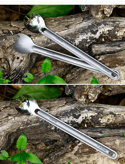 Tiartisan Titanium Long Handle Spork Spoon Cutlery Ultralight Tableware Outdoors Portable Dinnerware Camping Equipment
