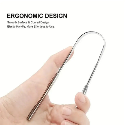 Premium 1pcs/3pcs Metal Tongue Scraper Cleaner for Adults & Kids, Portable Stainless Steel Tongue Scrapers Brushes for Removing