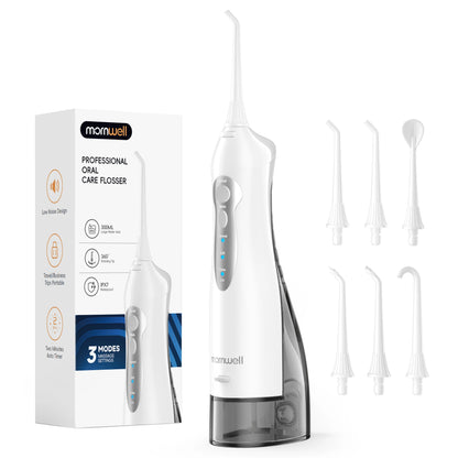 D52 Portable Cordless Water Flosser USB Rechargeable Water Jet Floss Tooth Pick 6 Jet Tip 300ml 3 Modes Teeth Clean for Travel