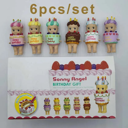 Sonny Angel Birthday Cake Series Mysterious Box Kawaii Surprise Box Anime Figures Ornaments Cartoon Model Doll Toy Gifts