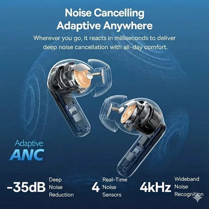 Active Noise Cancelling Wireless Headphones with Immersive Sound Ultra-Low Latency Effortless Wireless Charging for Gym running