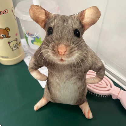 Creative 12/24cm Simulated Mouse Doll Plush Cartoon Doll Soft Kawaii Nimi Animal Figure Stem Built in Skeleton Kid Gift Birthday