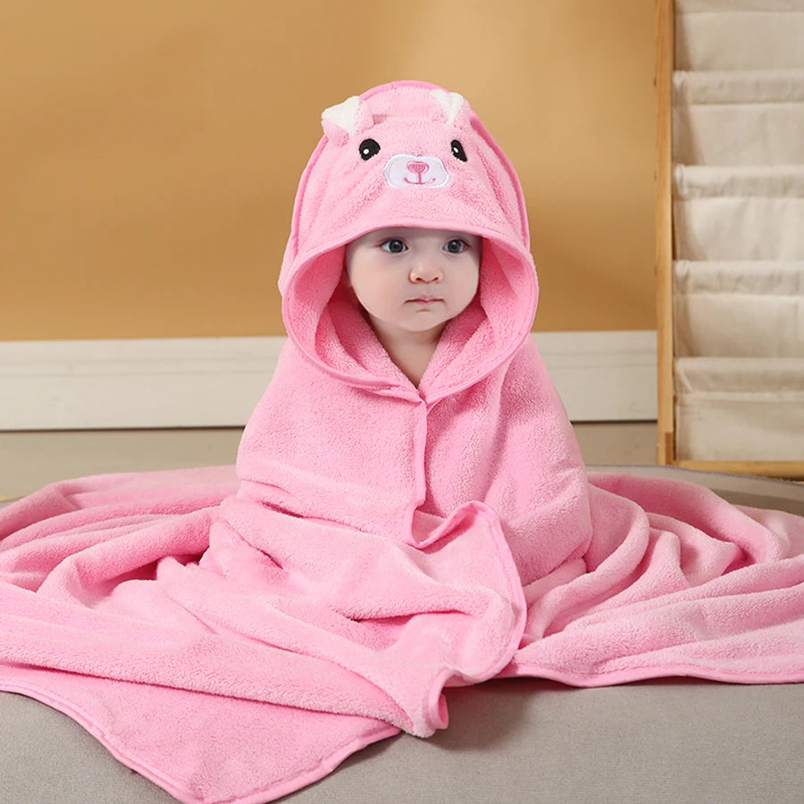 CuteCartoon Animals SoftCoral Velvet Absorbent Quick-Dry SimPle Style Bath Towel Daily Entertainment Dry