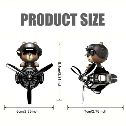 Head shake rotating propeller plane cool bear pilot car air fresheners accessories decoration fun diffuser perfume fragrance men