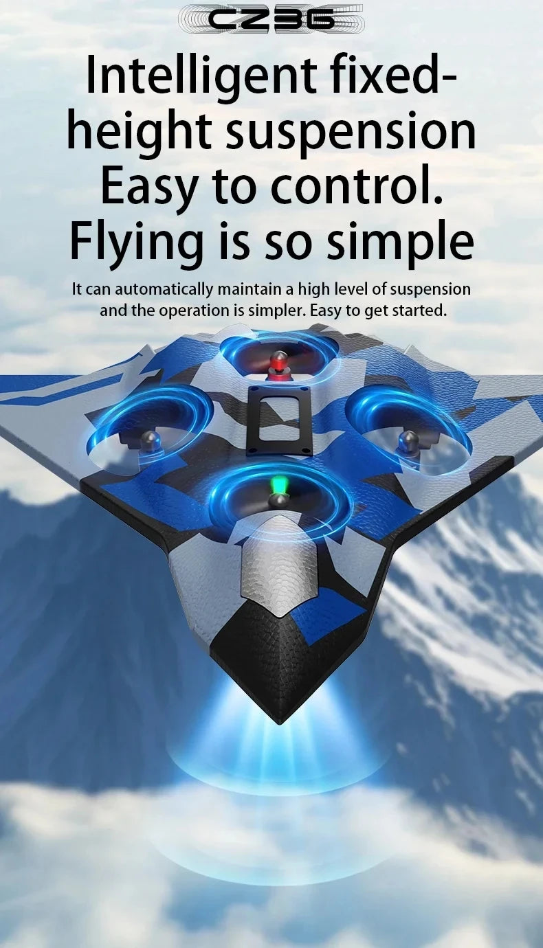 Remote Control Fighter Foam Glider Electric Stunt UAV Airplane Helicopter with LED Lights Aircraft Model RC Toy for Kids Boys
