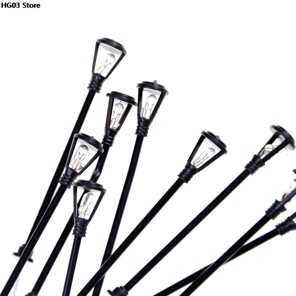 10pcs/set Mini Decor Street Lamp Fairy Garden Miniatures Moss Terrariums Desktop Bottle Garden Resin Crafts Decoration For Home