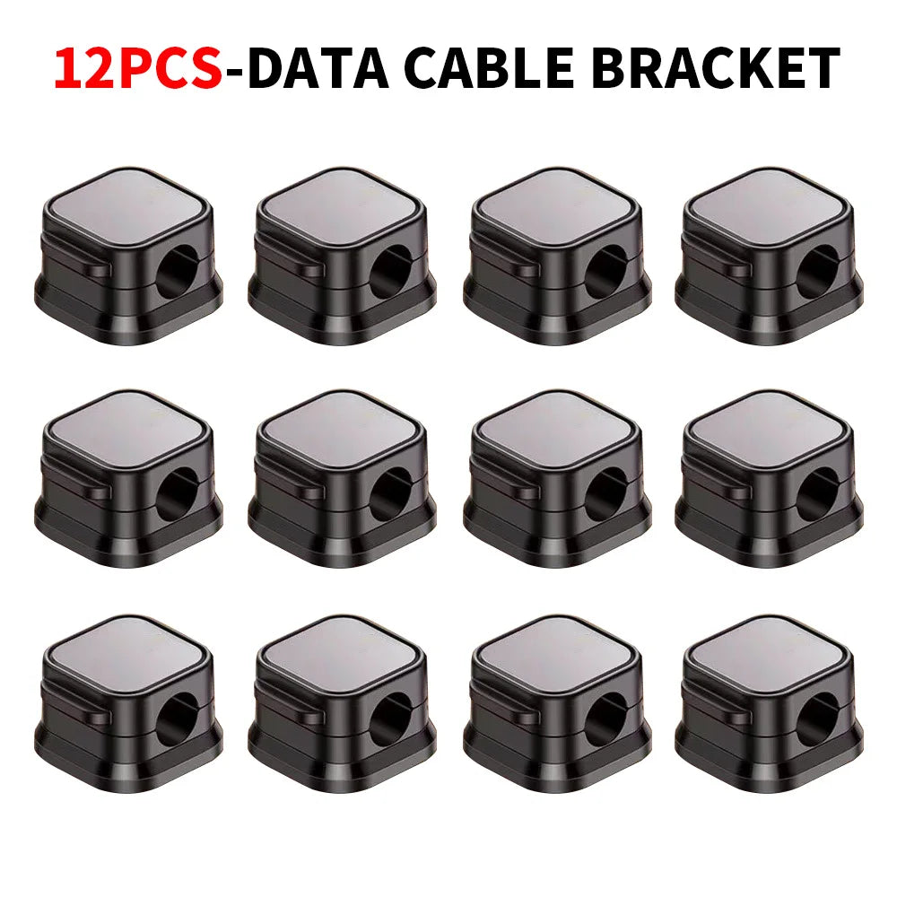 12/ 6PCS Magnetic Cable Clips Cable Smooth Adjustable Cord Holder Under Desk Cable Management Wire Keeper Cable Organizer