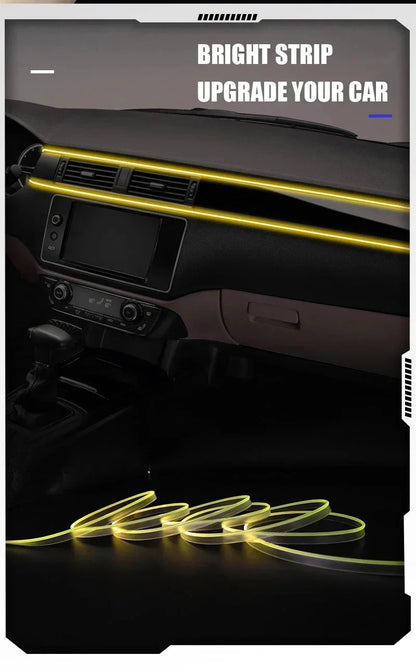 2/3/4/5M Car Interior RGB Atmosphere Light Ambient LED Light Strip USB Fiber Optic Atmosphere Lamp Decor Support APP Control