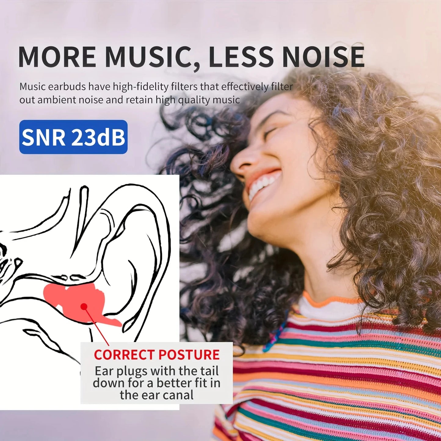 HUAK High Fidelity Silicone Ear Plugs for Noise Cancelling Washable Reusable Musicians Motorcycles Sleeping Work, Study, Swim