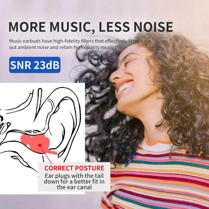 HUAK High Fidelity Silicone Ear Plugs for Noise Cancelling Washable Reusable Musicians Motorcycles Sleeping Work, Study, Swim