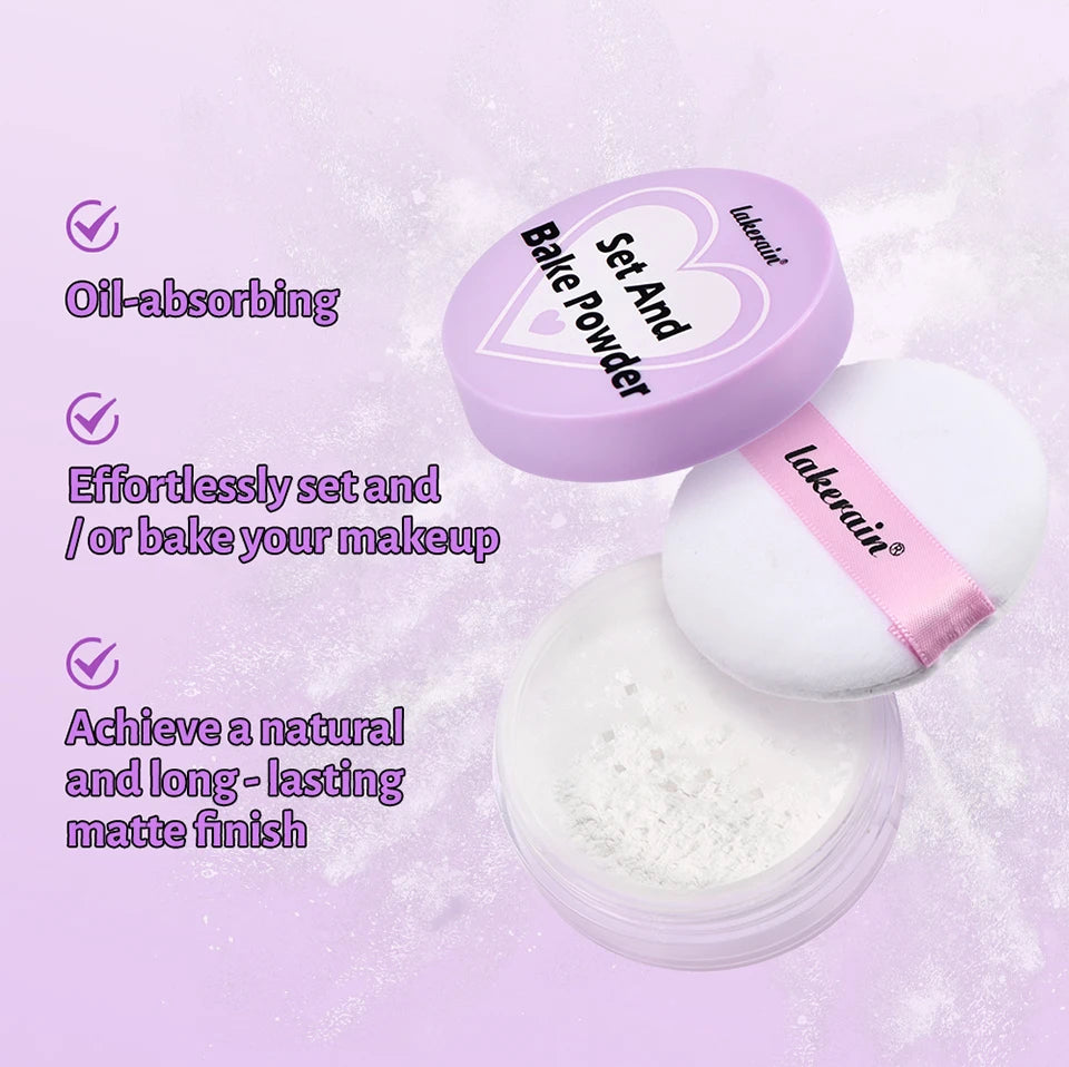 Lakerain Delicate Setting Powder Lasting Without Shedding Makeup Control Oil Locking Moisture Create Zero Pore Base Makeup
