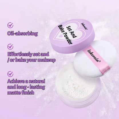 Lakerain Delicate Setting Powder Lasting Without Shedding Makeup Control Oil Locking Moisture Create Zero Pore Base Makeup