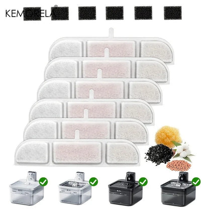 6/12PCS Cat Water Fountain Filters Replacement - with Activated Carbon Fit for Most Waterer Clean Drinking Water for Cats Pet